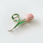 2pcs Tulip Flower Metal Hair Claw Clip with Enamel Petal and Leaf Detailing