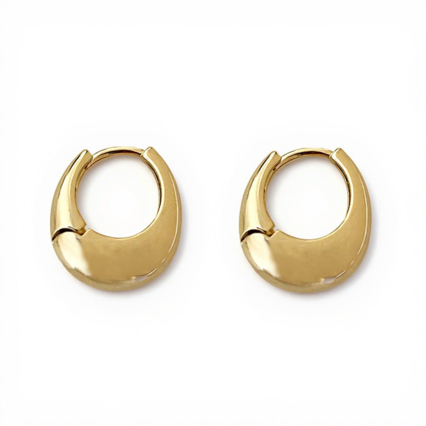 Women's Thick Hoop Earrings with Rounded Modern Design