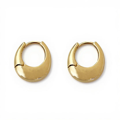 Women's Thick Hoop Earrings with Rounded Modern Design