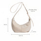 Soft Faux Leather Crescent Shoulder Bag Adjustable Strap Slouchy Everyday Crossbody Purse