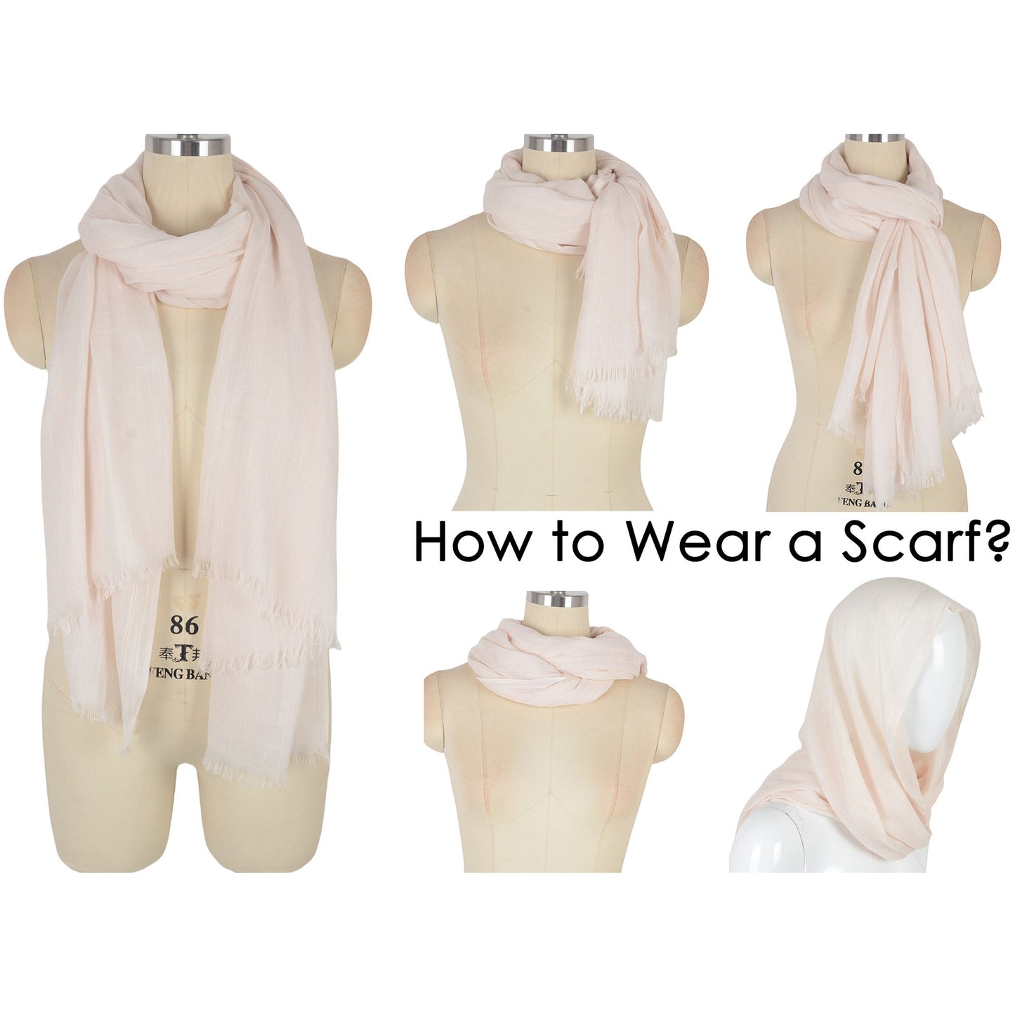 Lightweight Solid Cotton Linen Scarf 78 Inches