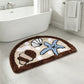 Sunflower Semicircular Bathroom Floor Mat Soft Water?Absorbent Rug with Anti?Slip Base