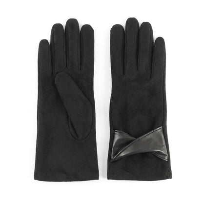 Bow Detail Full Finger Gloves with Soft Textured Finish