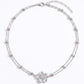 Single Floral Layered Beaded Metal Waist Chain Adjustable Minimalist Statement Waist Jewelry 43.3in