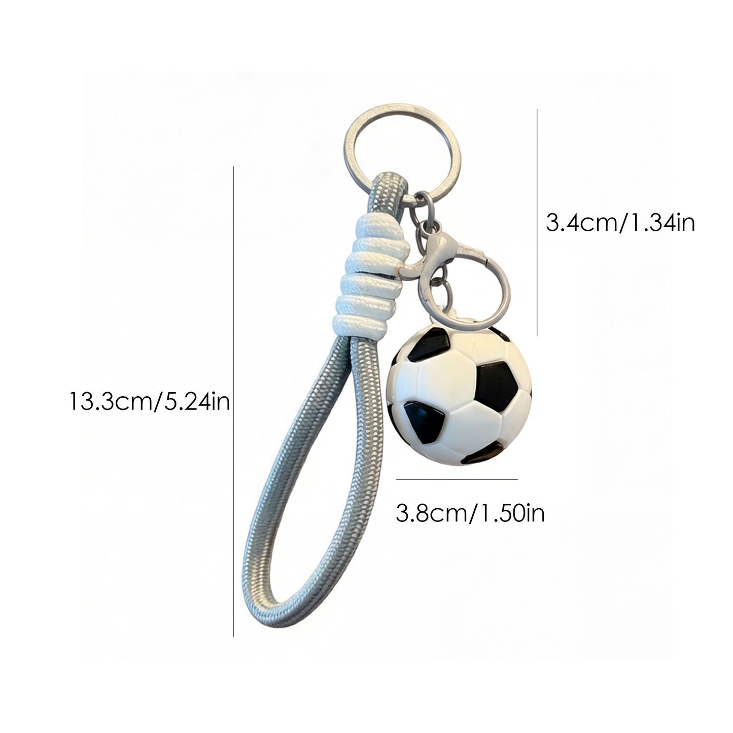 2 Pack Sports Ball Keychains with Wrist Strap and Clip Ring