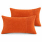 2 Pack Soft Corduroy Throw Pillow Covers 18 x 18 Inch and 12 x 20 Inch