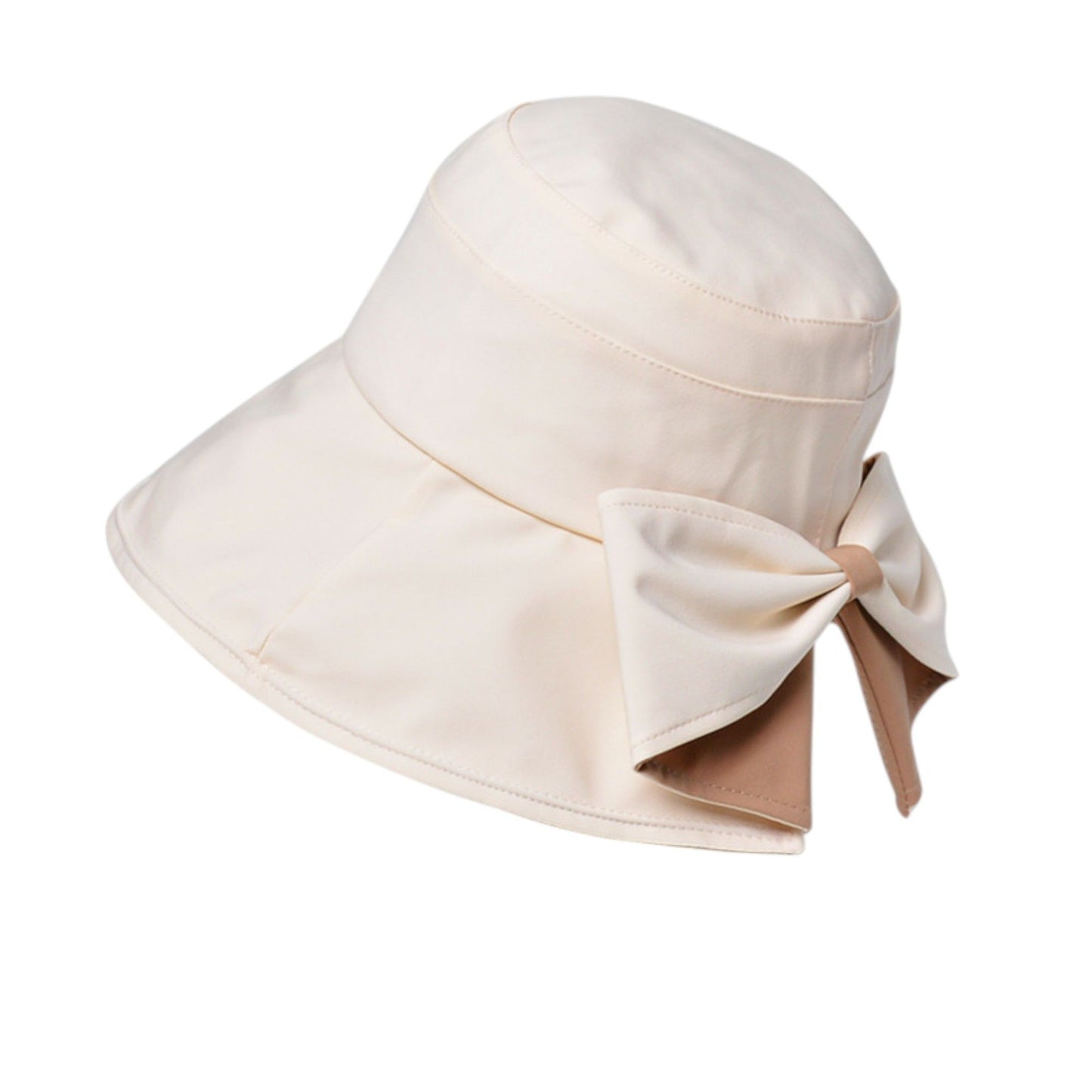 Wide Brim Bucket Hat Back Bow Detail for Sun Protection and Stylish Summer Looks