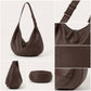 Oversized Slouchy Hobo Shoulder Bag with Adjustable Wide Strap and Zippered Pocket