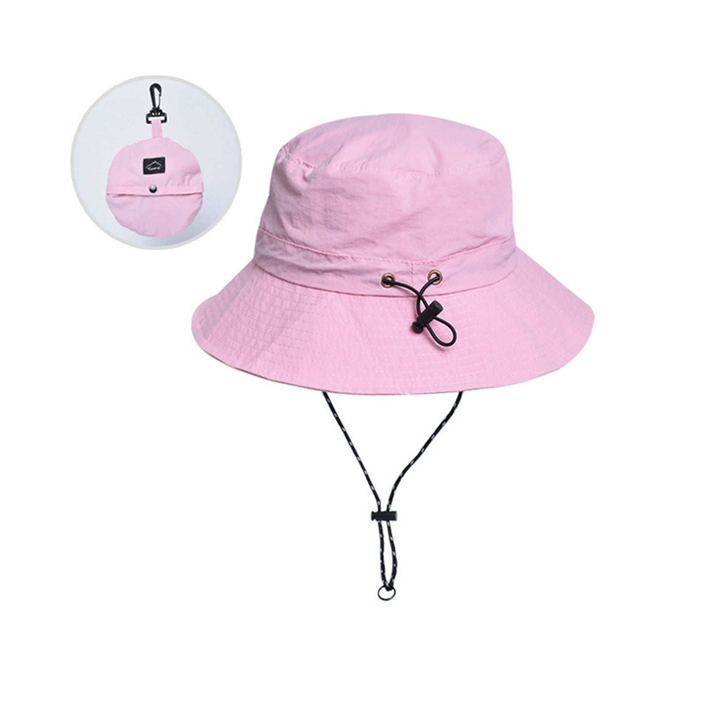 Water-Resistant Packable Bucket Hat with Adjustable Chin Strap Quick-Dry Fabric for Beach Hiking Camping and Outdoor Travel