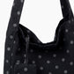 Polka Dot Hobo Tote Bag with Wide Shoulder Strap and Matching Pouch 12.5x13x5.5in