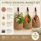 Woven Cotton Rope Hanging Basket Set Wall Storage Organizer with Hooks