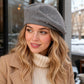Rhinestone Studded Knit Wool Beret