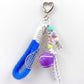 2-Piece Womens Sports Themed Bag Charm with Hanging Clip and Tennis Accessory