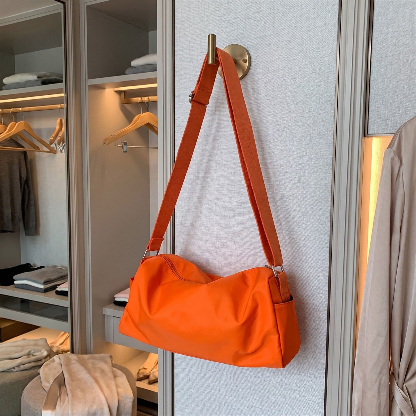 Shoulder Bag Adjustable Strap Multi Pocket Casual Crossbody Bag