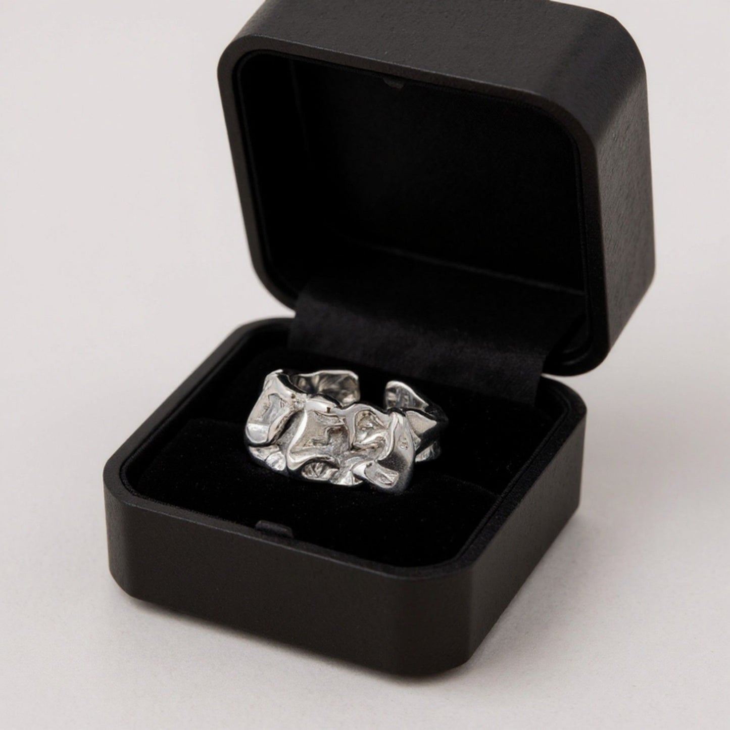 Women's Sculpted Organic Textured Band Ring with Modern Artisan-Inspired Design