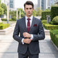 Men's Floral Pattern Tie Gift Set with Matching Pocket Square Cufflinks and Silver Tie Clip
