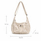 Crossbody Hobo Shoulder Bag with Adjustable Strap Zip Closure and Side Pockets
