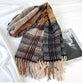 Plaid Pattern Soft Woven Winter Scarf with Cozy Texture 71¡Á24.8 Inches