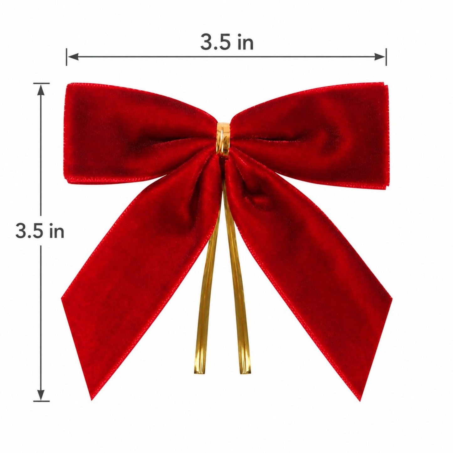 25 Pack Velvet Christmas Bows with Gold Accents for Tree Gift Wrapping Holiday Decor