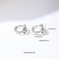Women's Leaf - Shaped Hoop Earrings with Green Crystals