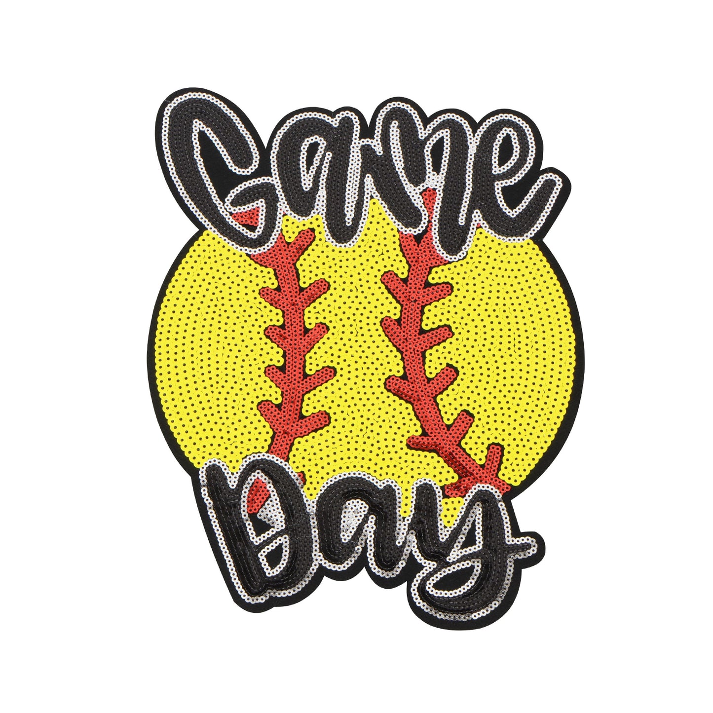 Baseball Mama Sequin Iron On Patches Game Day Applique Large Patch Accessory Clothes Jacket Uniform Backpack DIY Decor