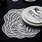 4 Piece Metallic Floral Placemat Set Decorative PVC Heat Resistant Table Mats