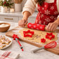 Christmas Baking Tool Set with Rolling Pin Whisk Tongs and Cookie Cutters