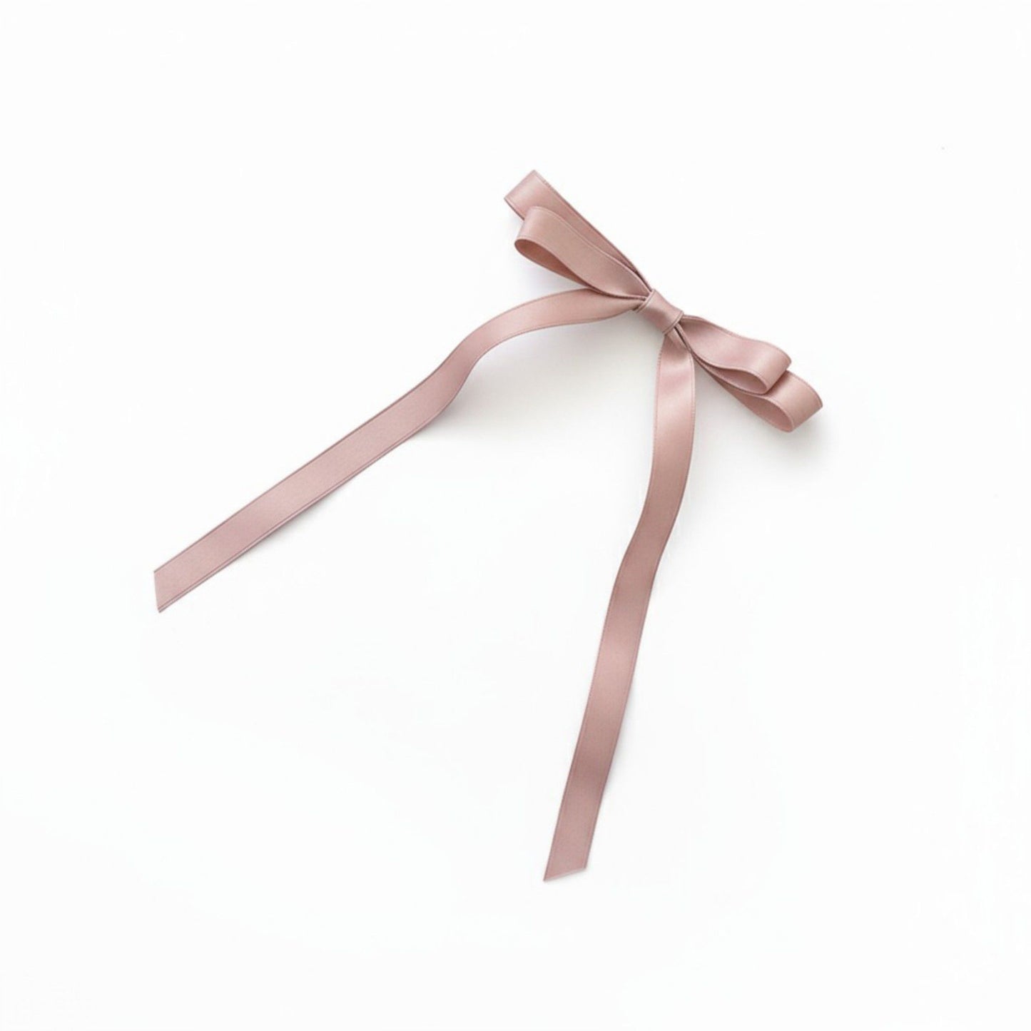 2pcs per Set Long Ribbon Bow Hair Clip with Sleek Streamer Tails and Elegant Minimalist Design