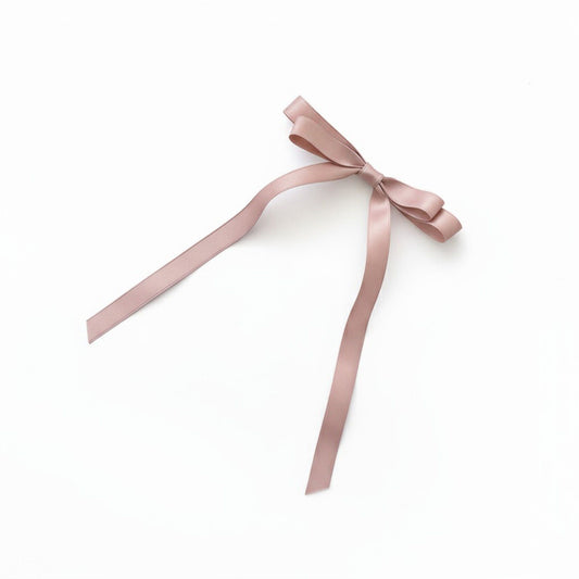 2pcs per Set Long Ribbon Bow Hair Clip with Sleek Streamer Tails and Elegant Minimalist Design