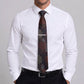 Men's Floral Pattern Tie Gift Set with Matching Pocket Square Cufflinks and Silver Tie Clip