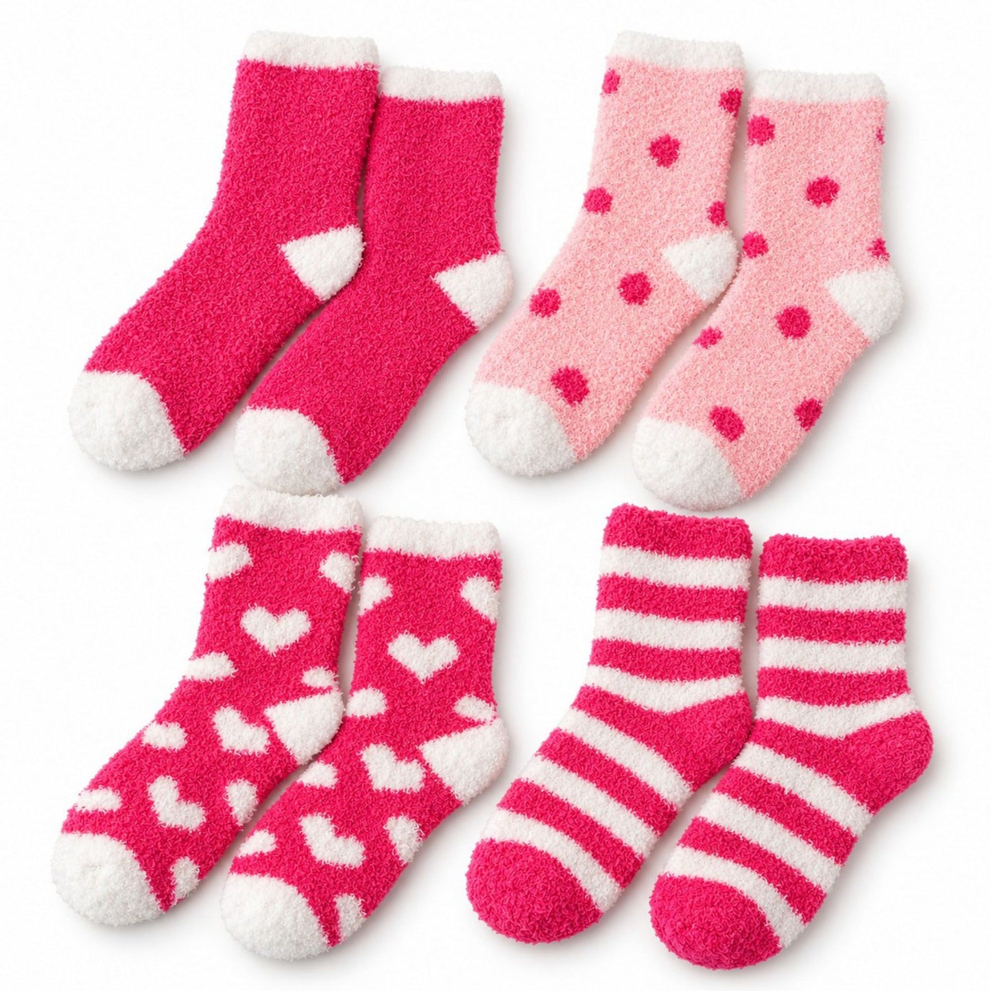 Fuzzy Crew Socks 4-Pair Set US 5-10.5 US 5-10.5