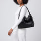 Slouchy Hobo Shoulder Bag with Adjustable Strap and Side Zipper Closure 10x8.5x2.7in