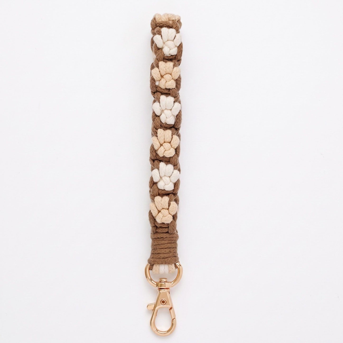 Floral Braided Wrist Strap with Swivel Clasp