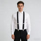 Men's Elastic Suspenders 47 inches - Adjustable 4-Clips Formal & Casual Suspenders for Trousers