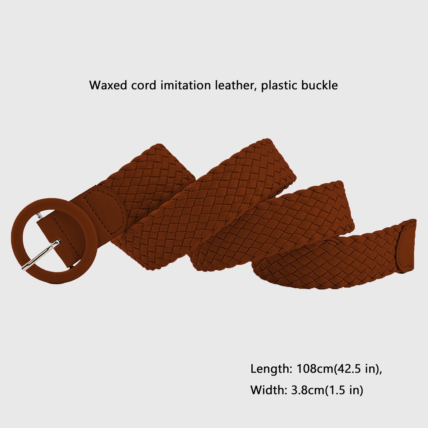 Sleek Woven Women's Belt with Plastic Buckle