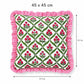 2 Pack Floral Lattice Ruffle Decorative Throw Pillow Covers