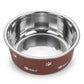 Stainless Steel Pet Bowl - Non-Slip Dog and Cat Food Dish with Paw Print Accent