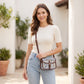 Clear Crossbody Handbag with Adjustable Strap and Buckle Flap Closure