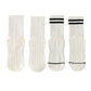 2-Pair Set Crew Athletic Socks with Striped Cuffs and Full Sole Grip for Yoga Fitness
