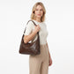 Faux Leather Hobo Shoulder Bag with Adjustable Strap and Zip Pocket
