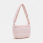 Soft Puffy Quilted Crescent Bag with Smooth Padded Panels and Adjustable Shoulder Straps 10.4x3.9x7.9in