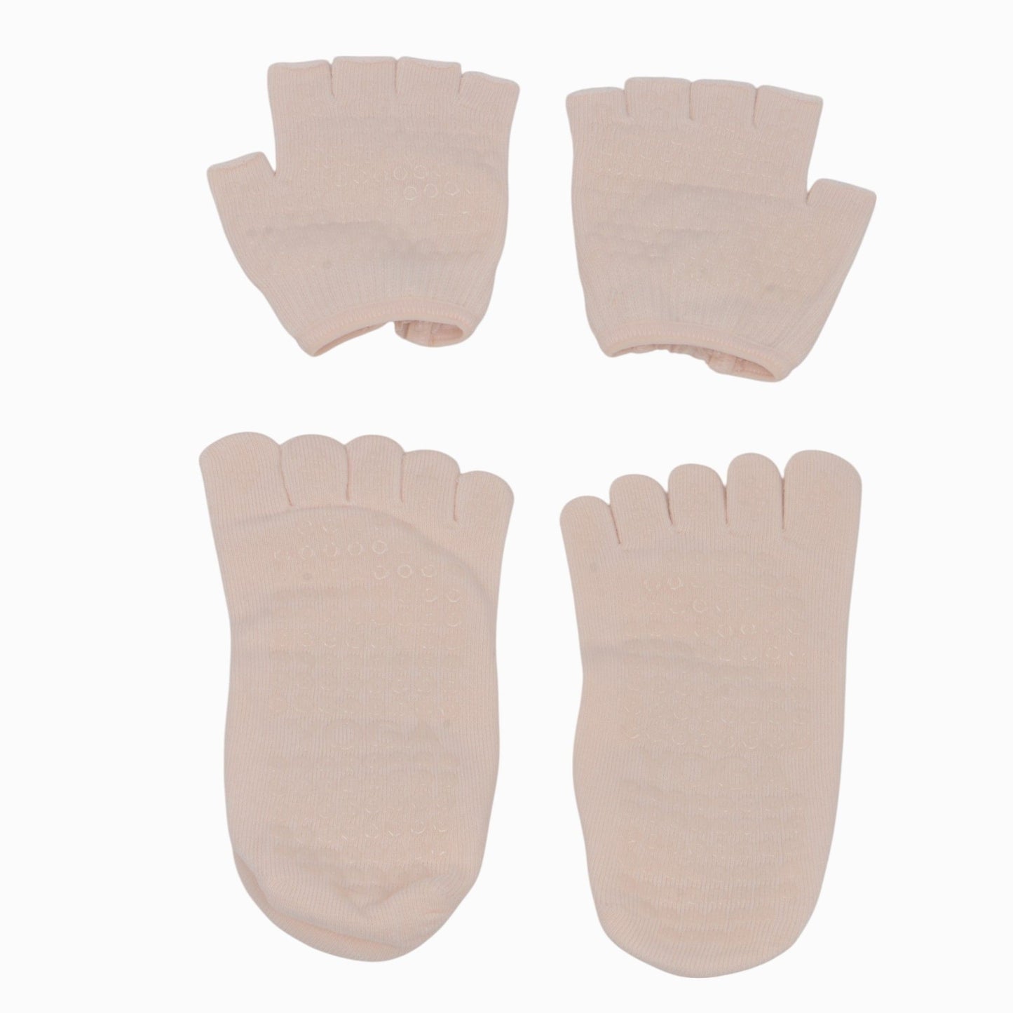 Yoga Socks and Gloves Set with Anti-Slip Grip for Pilates and Barre Workouts