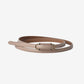 Genuine Leather No Hole Skinny Waist Belt with Minimal Buckle 41.3in