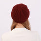 Cable Knit Brim Beanie Faux Fur Lined Warm Winter Hat