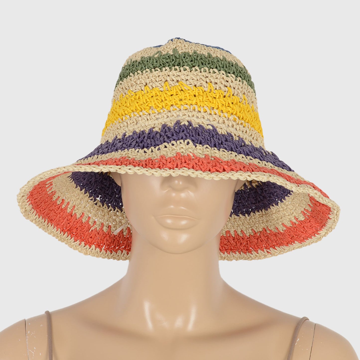 Women's Vibrant Multicolored Crochet Bucket Hat