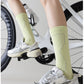Reflective Cycling Socks with Night Visibility Design Padded Zones and Breathable Compression Fit