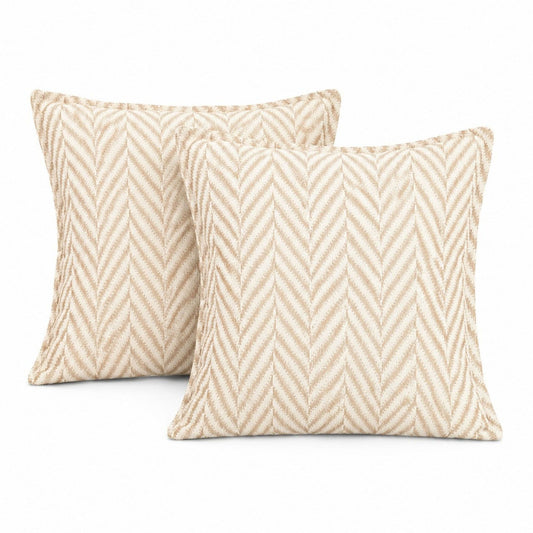 2 Pack Chevron Textured Decorative Throw Pillow Covers