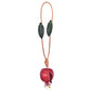 Pomegranate Bag Charm with Leaf Details and Loop Strap