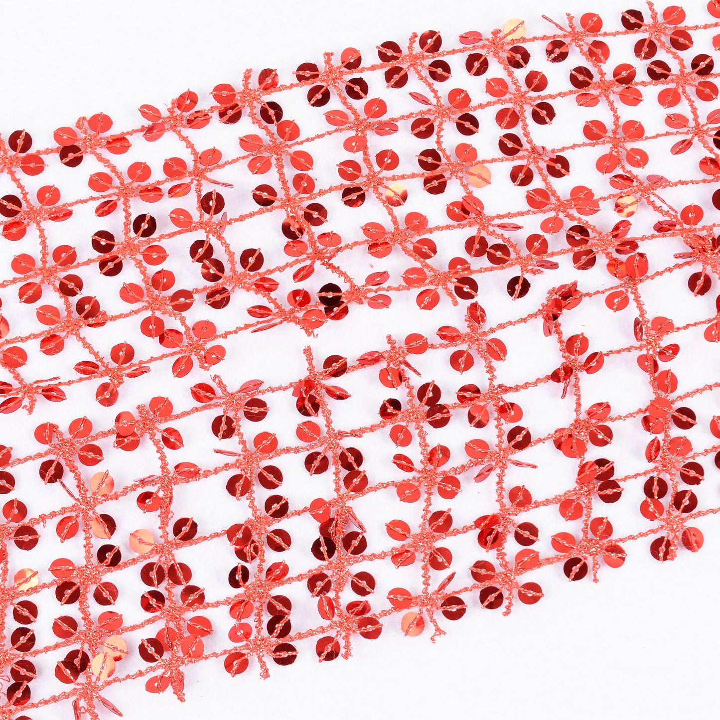 Sequin Floral Skinny Scarf Mesh Neck Wrap