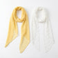 Sheer Skinny Scarf with Lace Trim Faux Pearl Accent and Long Neck Tie Design